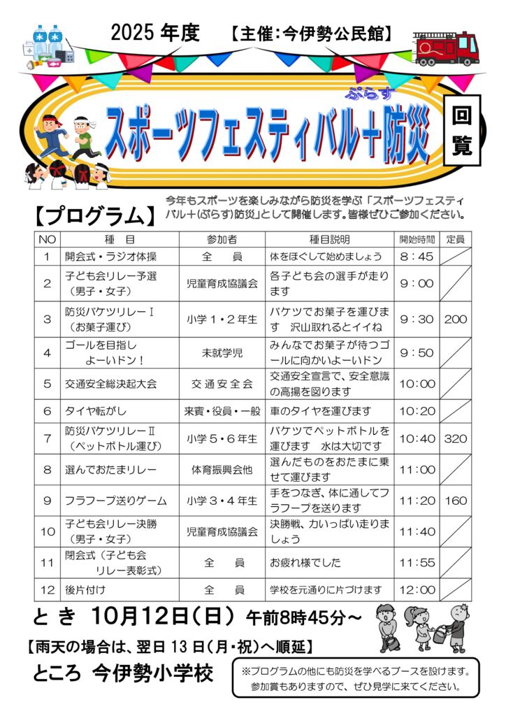 2025スポーツフェスティバル＋防災（表面）のサムネイル